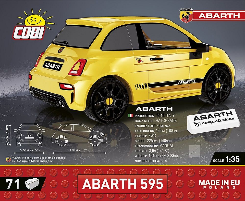 ABART 595 Competizione COBI-24601 – Set Di Mattoncini Da Costruzione, 71 Pezzi, Istruzioni Illustrate, Prodotto In UE